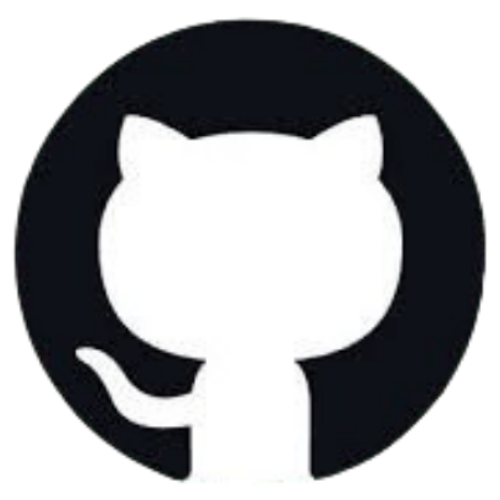 GitHub logo with a black circle and white silhouette of a cat.