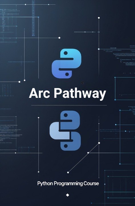 Arc Pathway Python Programming Course cover with logo and text on a dark blue background