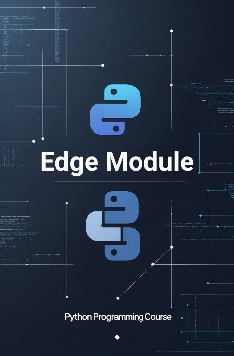Edge Python Programming Course cover with Python logo on a dark blue background