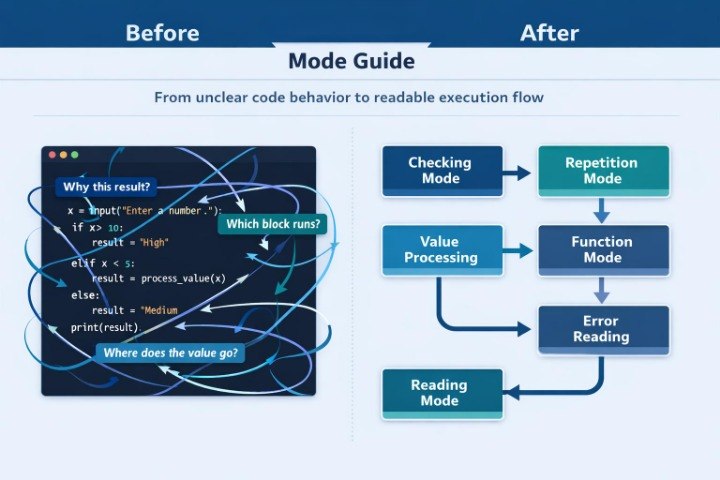 Diagram showing a shift from rigid to flexible code structure using a library.