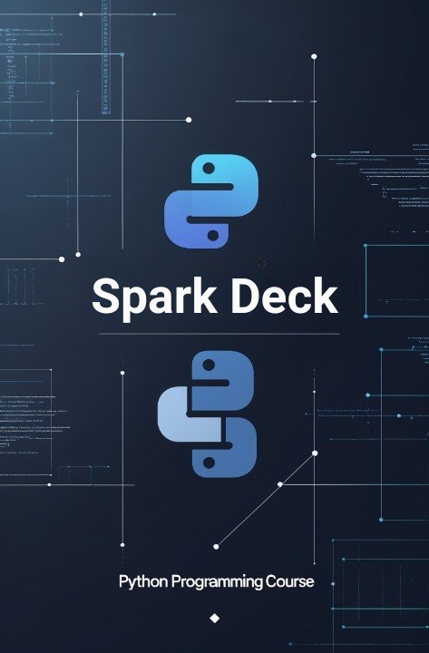 Spark Python Programming Course cover with Python logo on a dark blue background