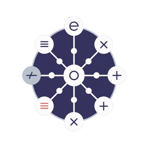 Mathematical operation symbols arranged in a circular pattern on a white background